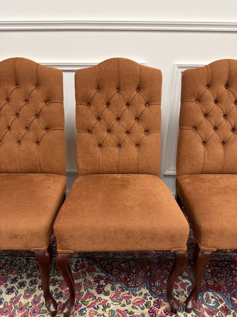 Set of Classic English Upholstered Chesterfield Chairs