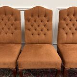 Set of Classic English Upholstered Chesterfield Chairs