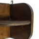 Vintage wooden wall shelve rack bookshelf in dark oak wood minimalist