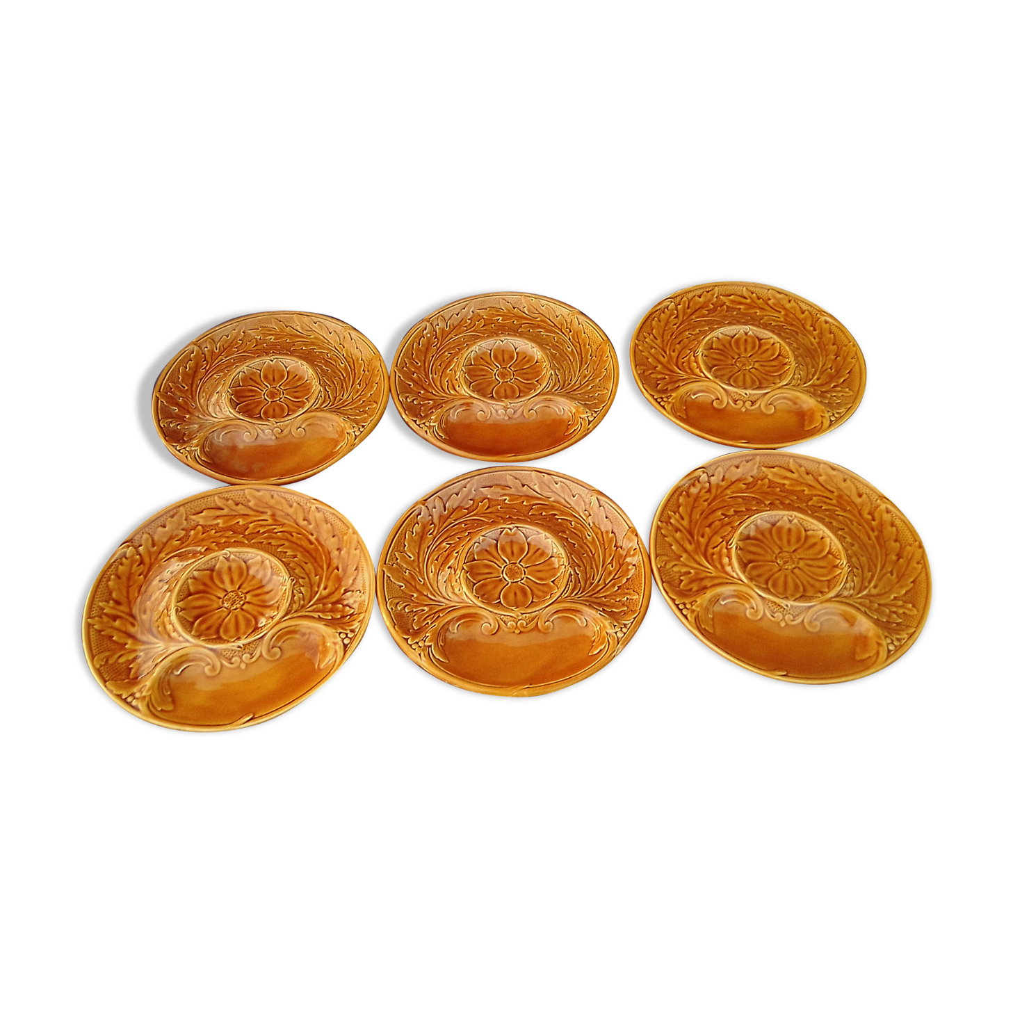 6 artichoke plates in Gien earthenware diam 23 cm