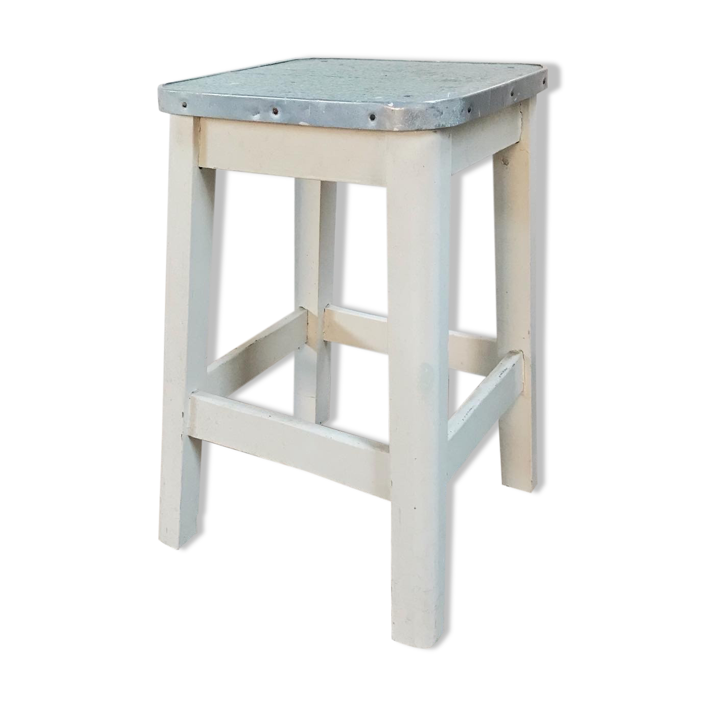 Antique wooden stool and formica