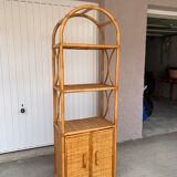 Meuble étagère en rotin et bambou