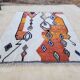 Handwoven terracotta wool rug 150/250cm