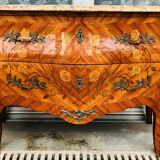 Marquetry chest of drawers two drawers in Louis XV style