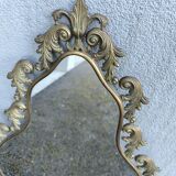 Antique brass mirror