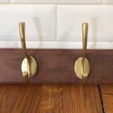 Wooden and brass hooks 4 hooks