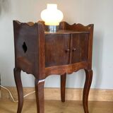 St Louis XV bedside table, 19th century, in solid walnut