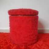 Vintage red moumoute chest stool pouf