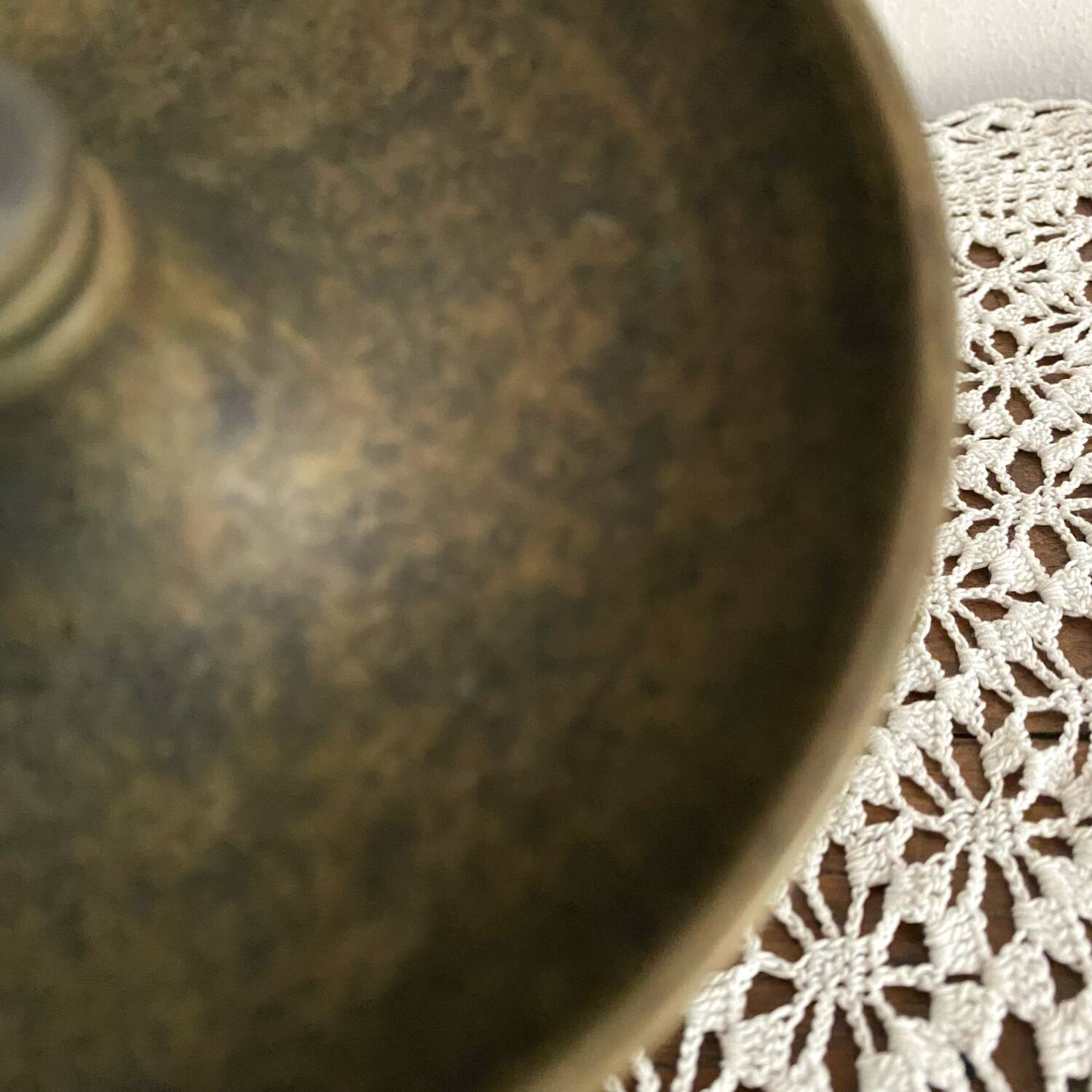 Antique burnished brass candlestick