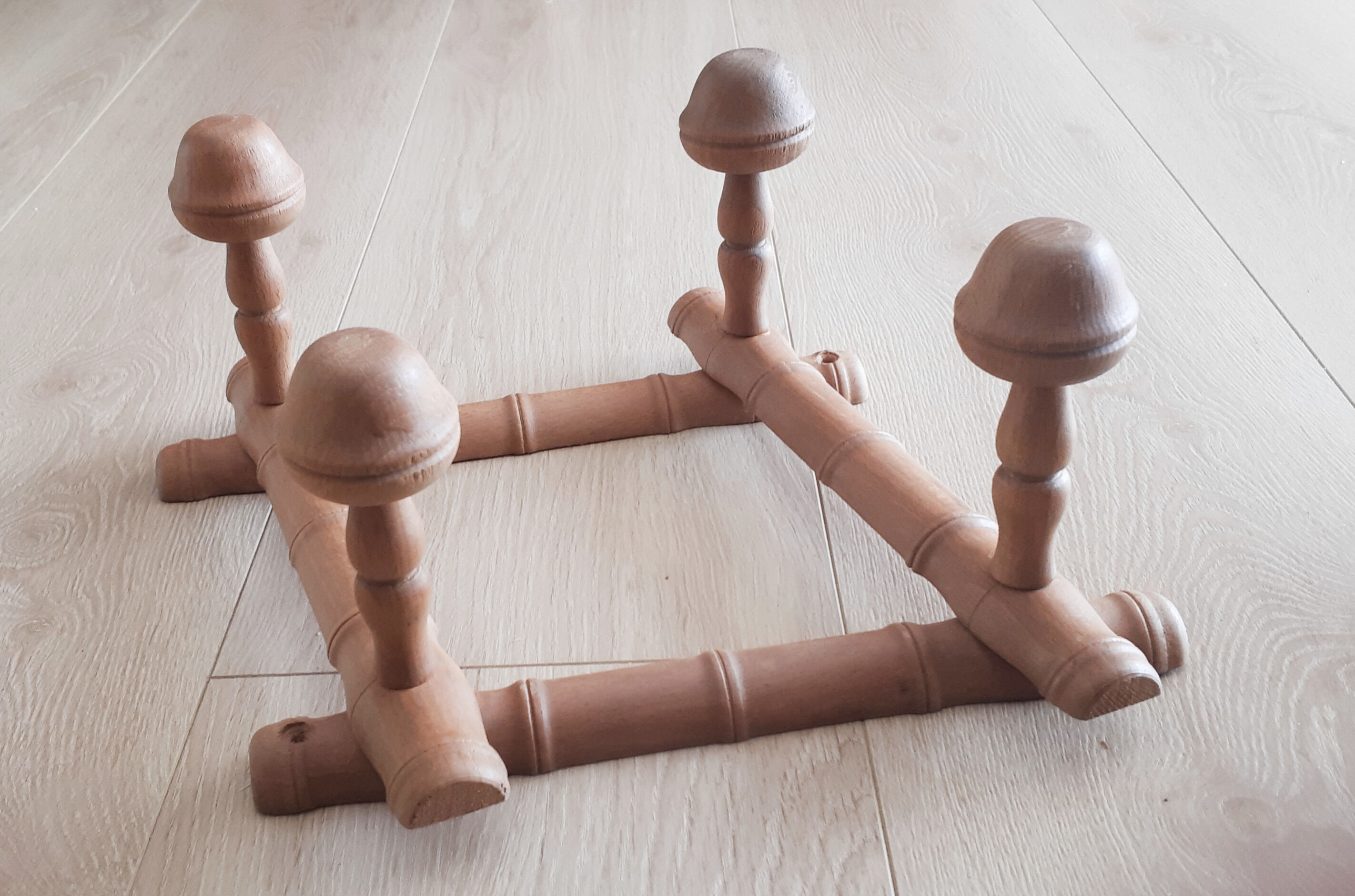 Foldable wooden coat rack, vintage, 50s/60s