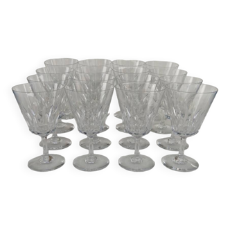 16 Baccarat crystal glasses, Côte d'Azur model. Circa 1960.