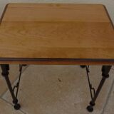 3 nesting tables in wrought iron and solid wood top
