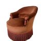 Vintage pink armchair / one seat / fringed armchair