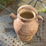 Gargoulette, raw stoneware jug and beige glaze, speckled, vintage