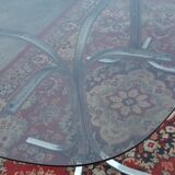 Vintage chrome table and smoked glass