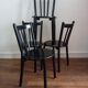 Vintage black lacquered wooden chairs 1980