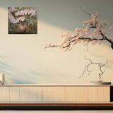 Original signed peony flower bouquet painting with its certificate