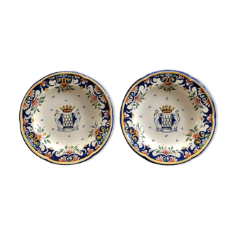 Pair of old plates Rouen "Da Viken"