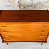 Large vintage chest of drawers with 4 drawers, Scandinavian style, circa 60's