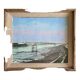 Painting "La Lagune" Marine Seaside signed and frame