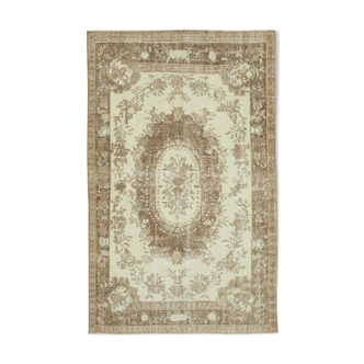 Tapis beige turc antique noué à la main 175 cm x 276 cm - 36742