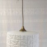 Opaline pendant light with geometric pattern - 50s/60s