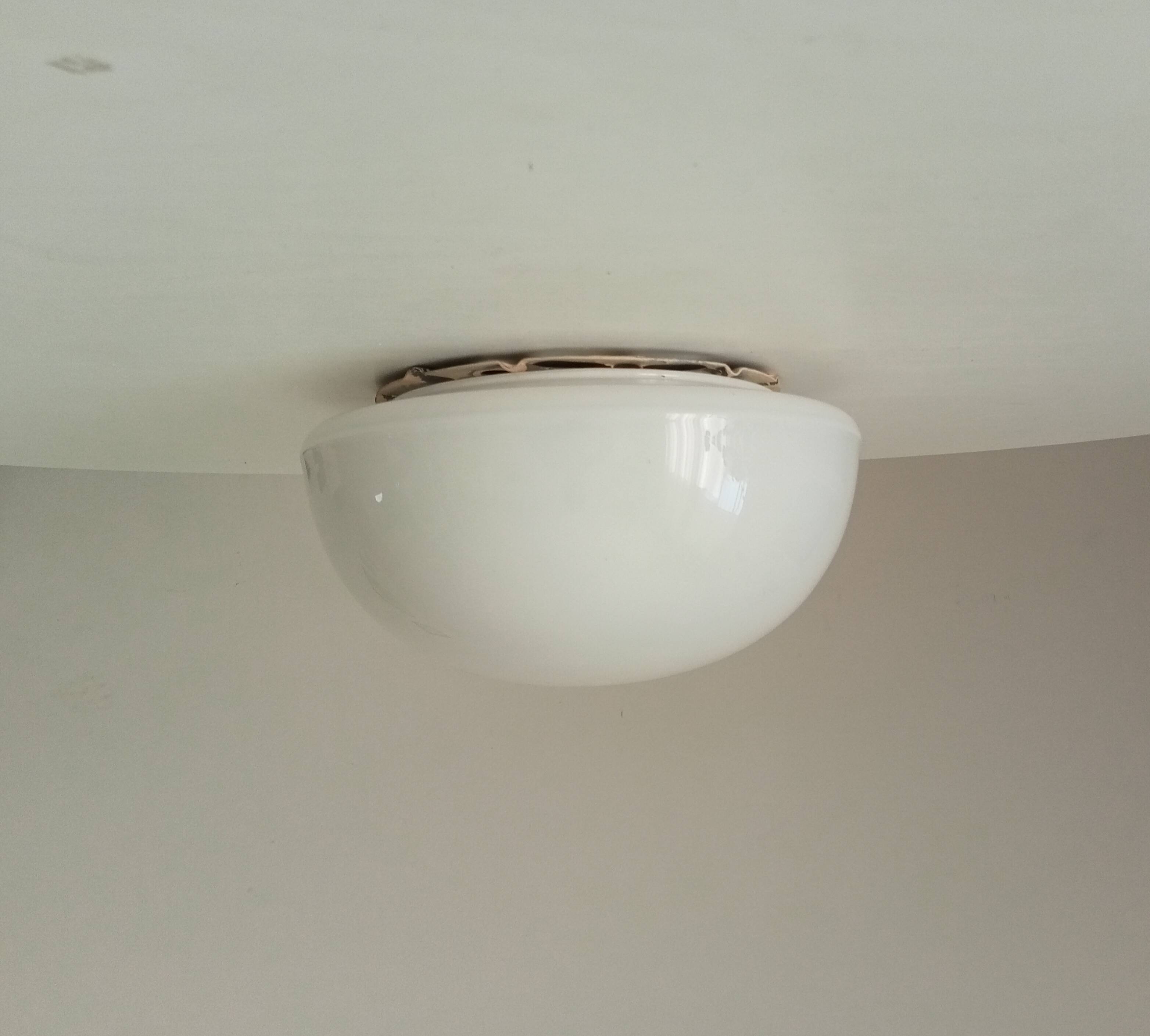 Vintage 60s ceiling light in milky white opaline