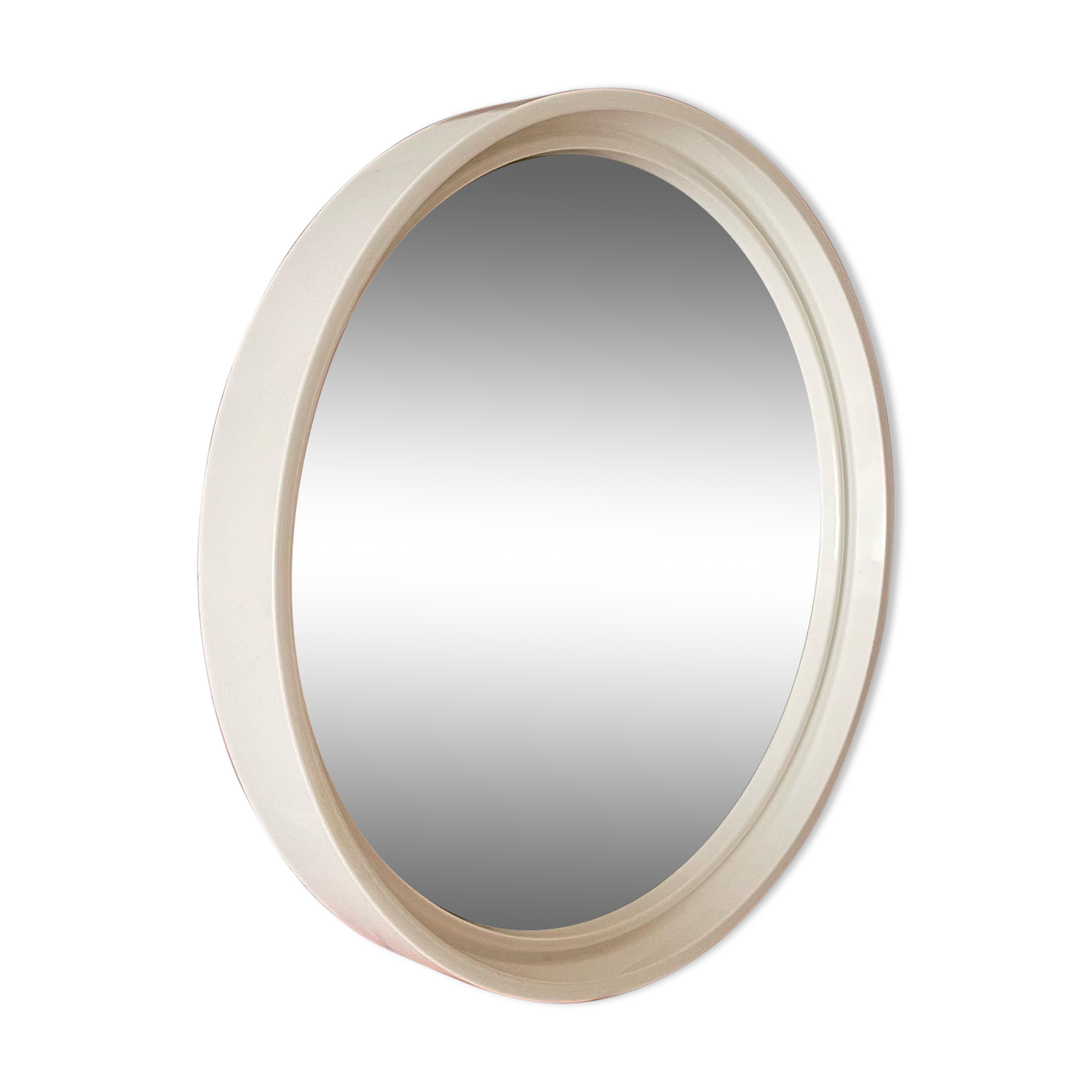 Gilac Round Mirror for Prisunic - White Plexi