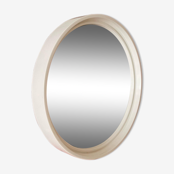 Miroir rond Gilac pour Prisunic plexi blanc  40cm