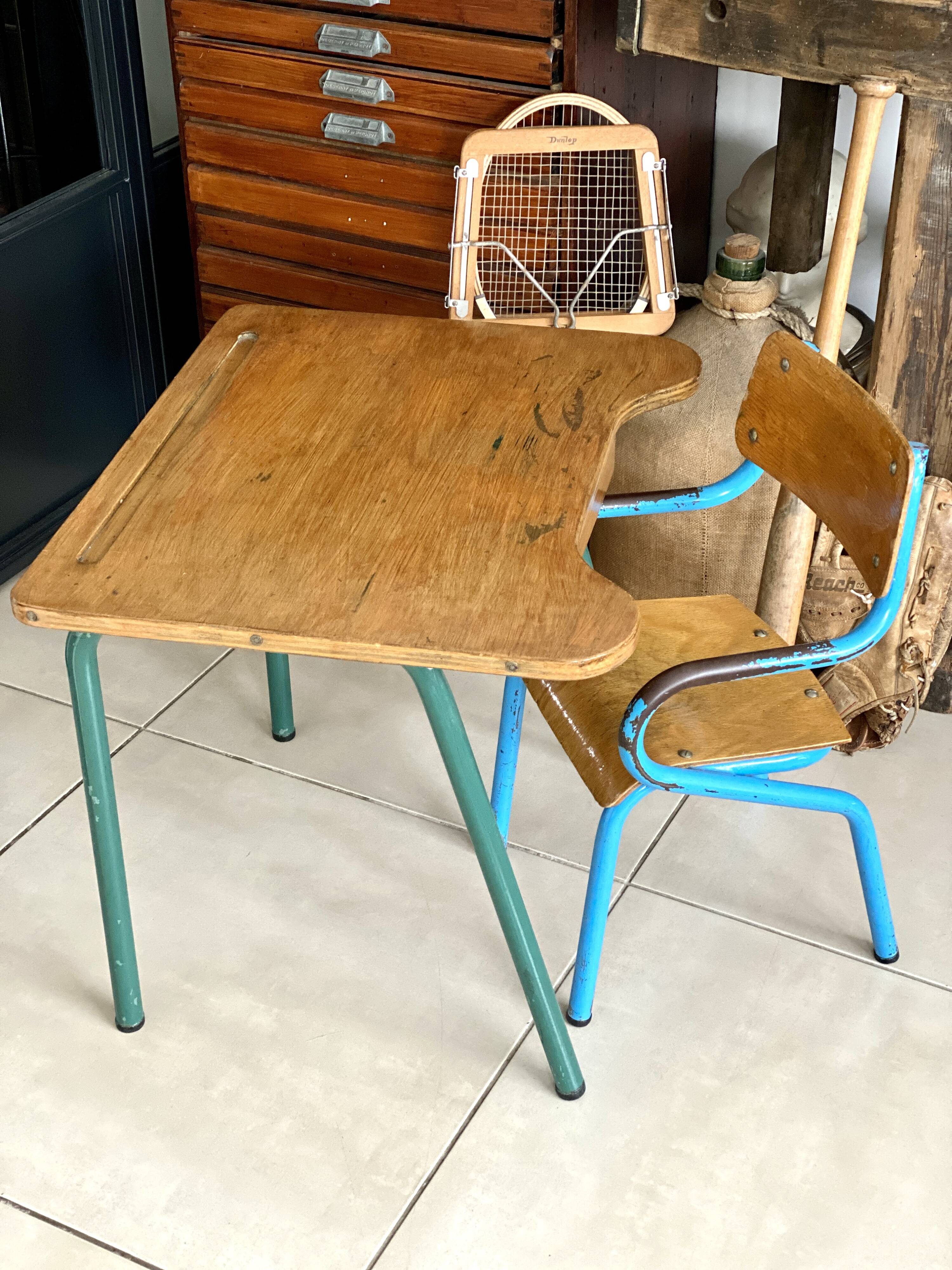 Desk and school chair set