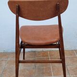 Scandinavian style chair in teak and leather, 1960s