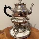 Silver-Plated J.N. Daalderop & Zn. Kettle, Burner and Stand, Chafing Dish, Teapot Warmer, Antique