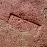 Pale blue ceramic wall cross signed Amphora, 1970s.