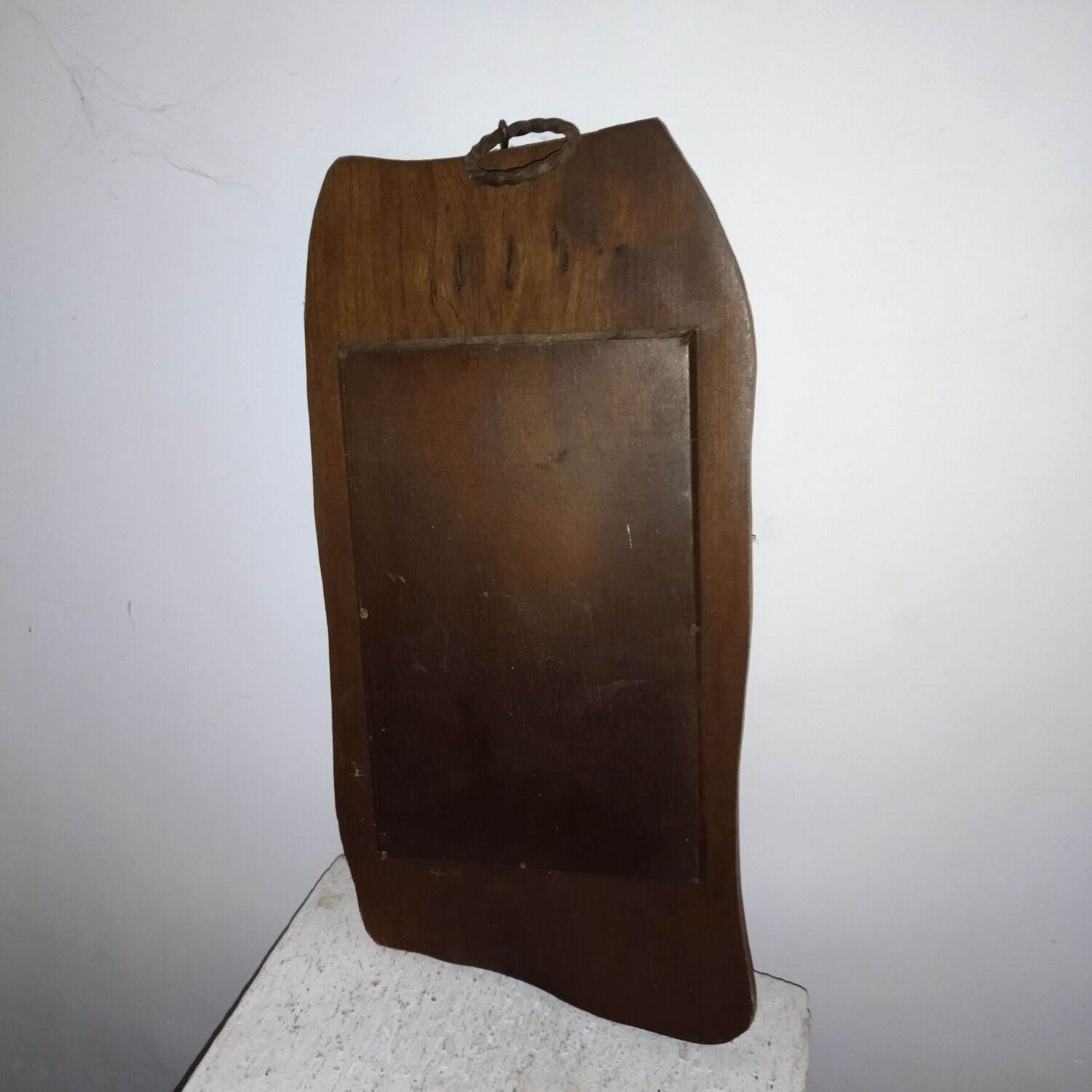 Miroir années 50 cadre bois forme libre