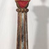 Floor lamp column in polychrome and mirrored wood