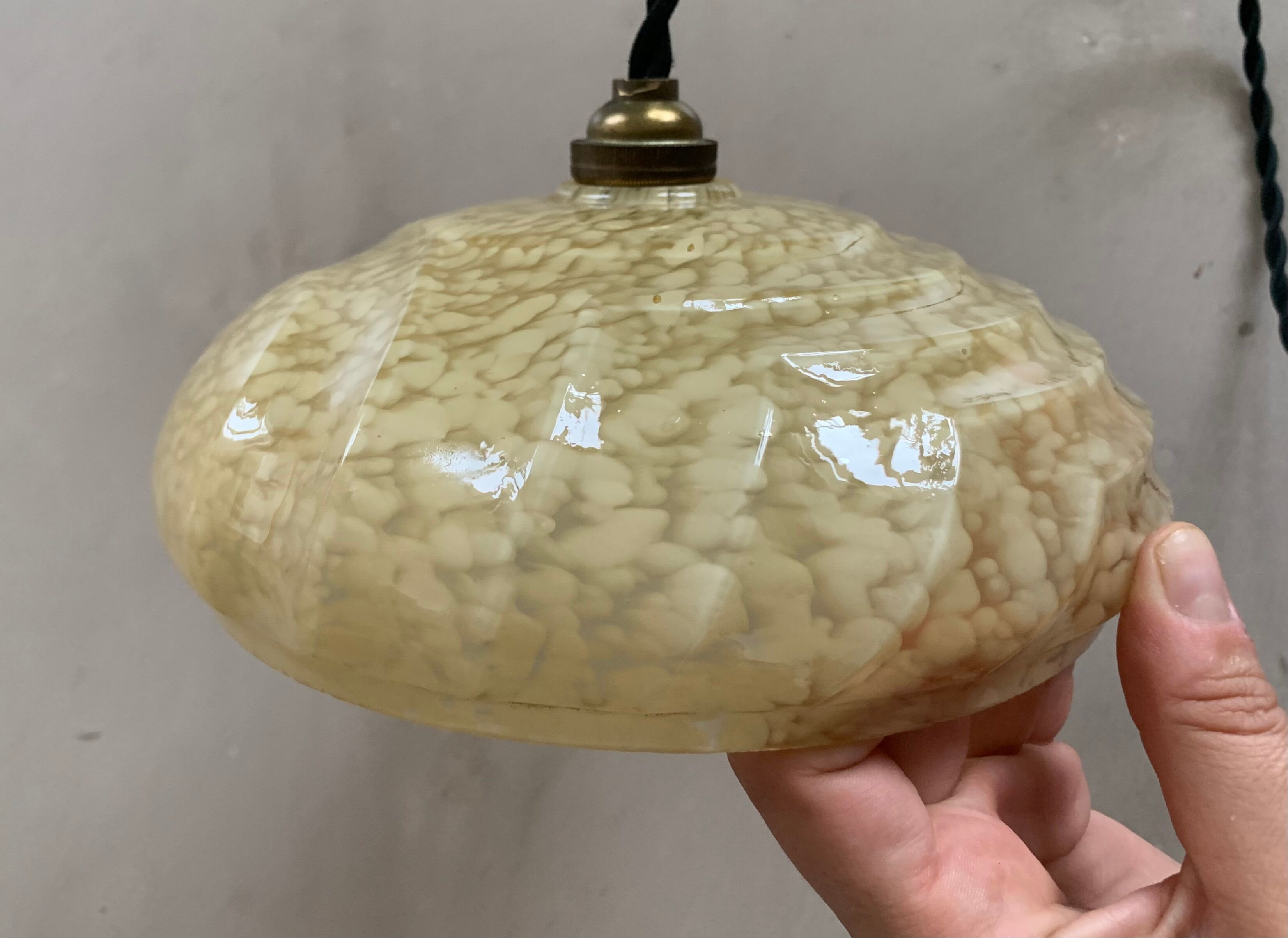 Clichy glass pendant lamp from the 1930s
