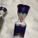 English porcelain clock and candle holders
