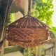 Suspended lamp in bamboo and rattan with chinoiserie details by Louis Sognot, 1950.