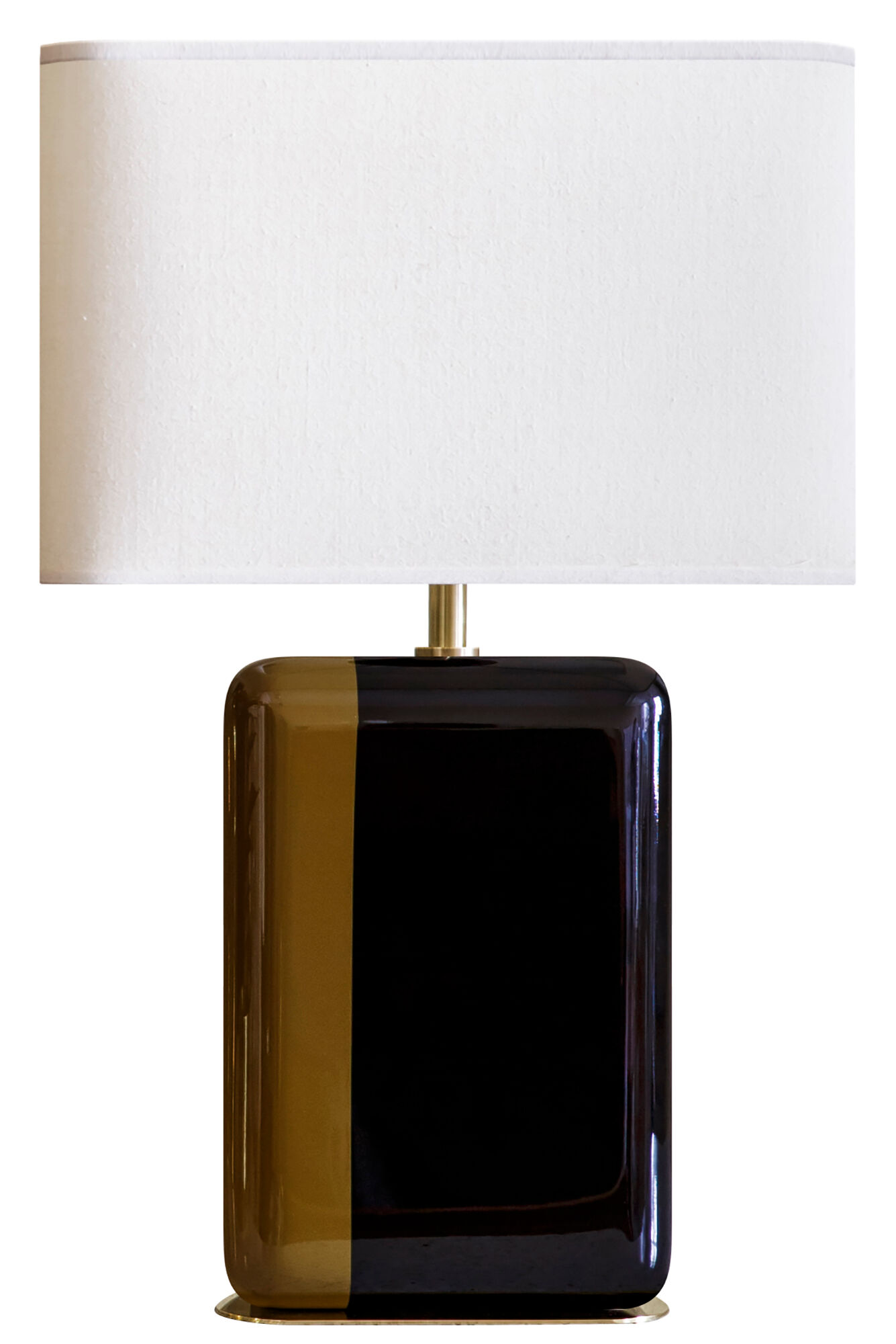 Bourbon lacquer lamp and brass black mustard