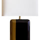 Lampe bourbon laque et laiton noir moutarde