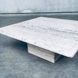 Italian Travertine Square Coffee Table, 1970s