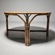 Table de salle à manger "patio" en bambou, Italie, années 1960