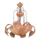 Pink Art Decò Barovier e Toso "Fountain" Pendant Light, Murano Glass, 1940s