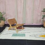 Handmade wool beni ouraine rug
