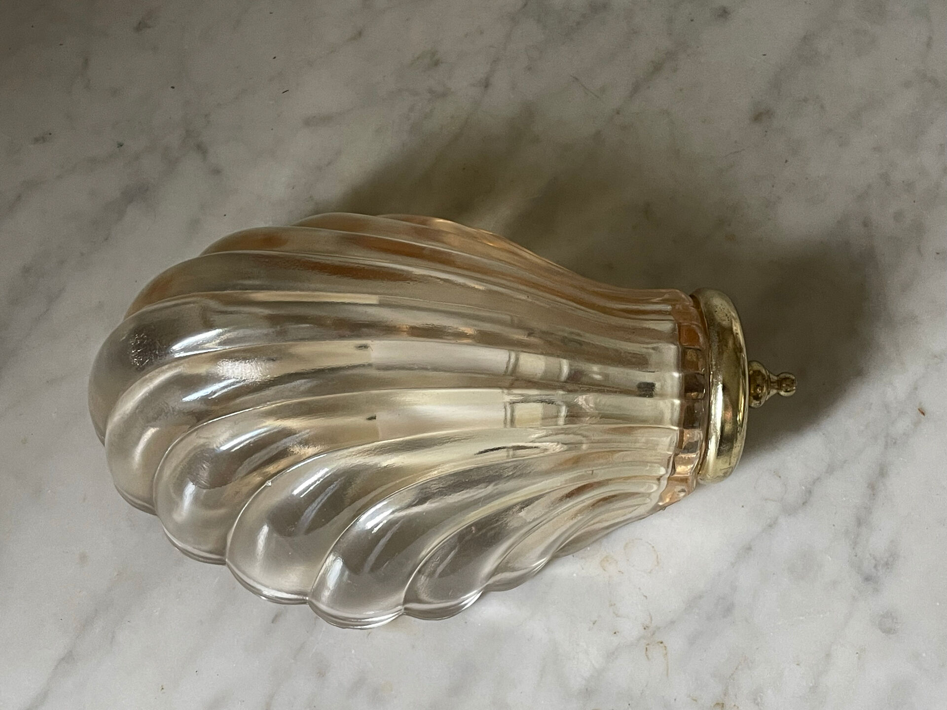 Vintage smoked glass shell wall light