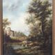 Oil on panel: lively landscape