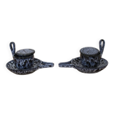 Pair of covered ceramic vintage trembler cups