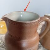 Duo d'anciens pots à lait en grès de Bonny, 50 cl vintage France