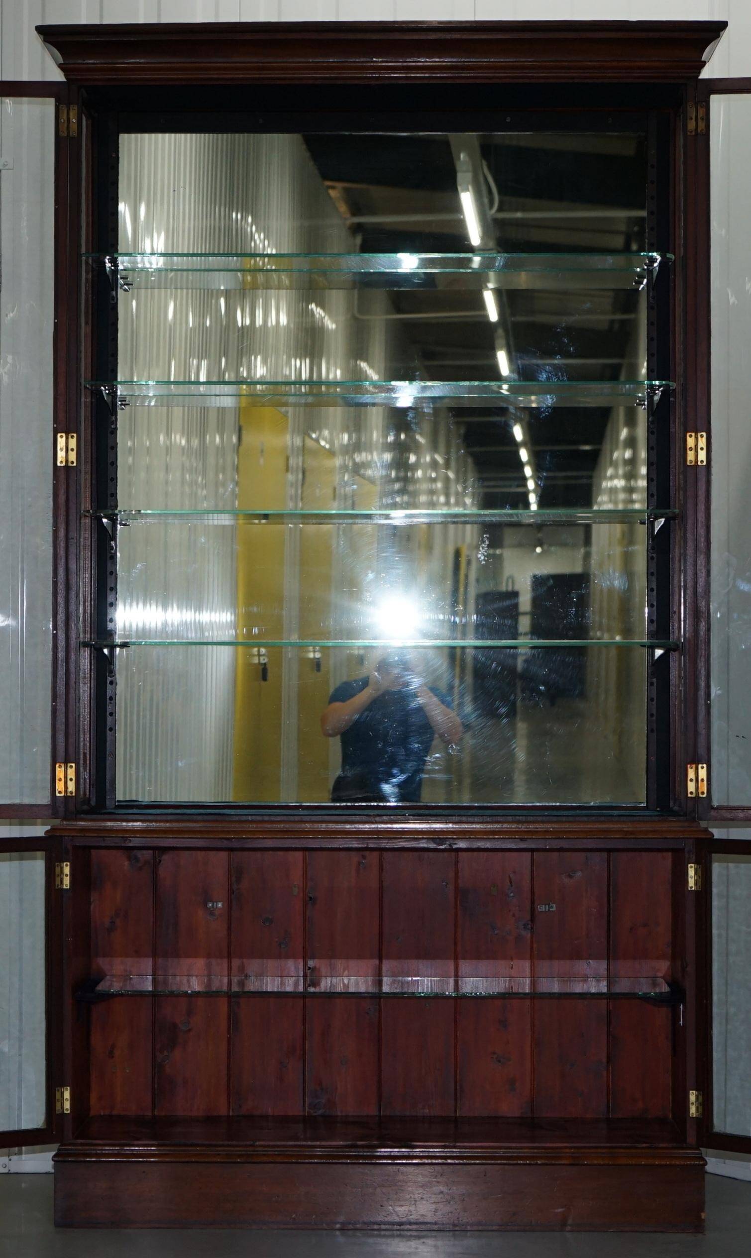 Rare glass-fronted Victorian apothecary cabinet.