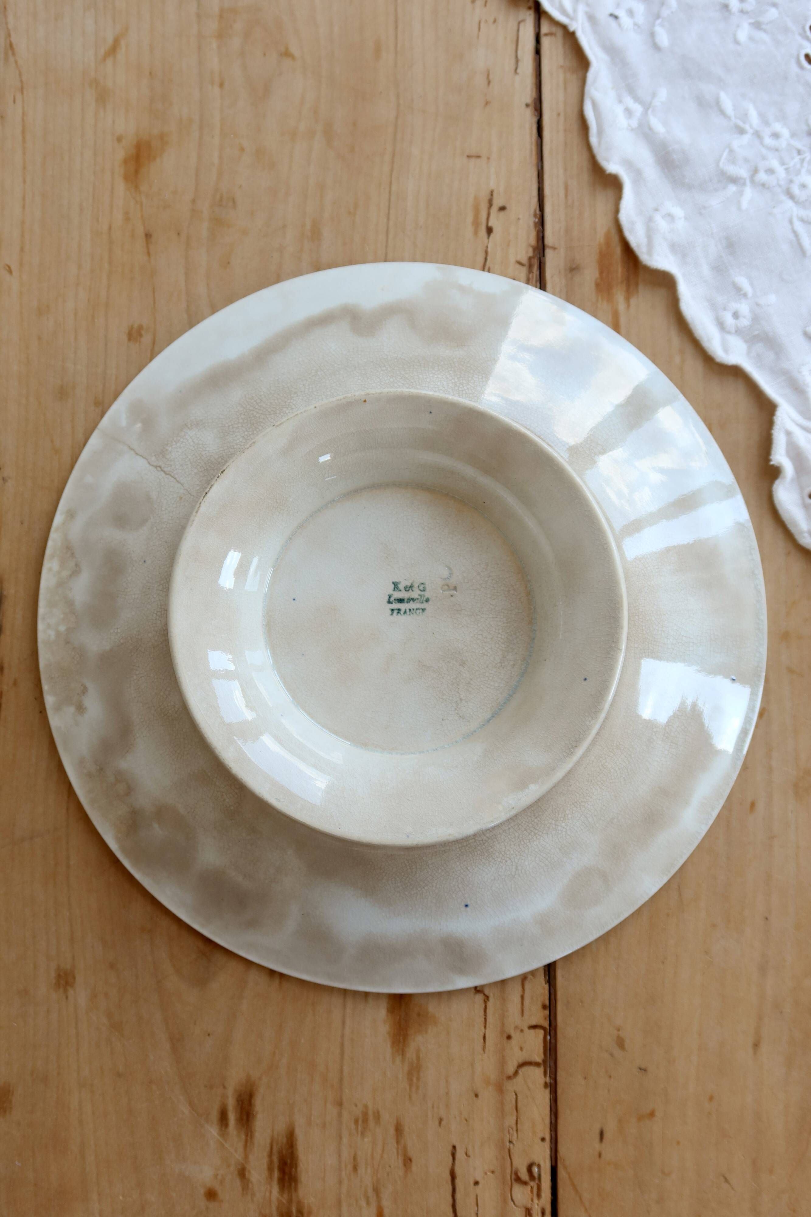 Low iron patina compote dish K&G Lunéville